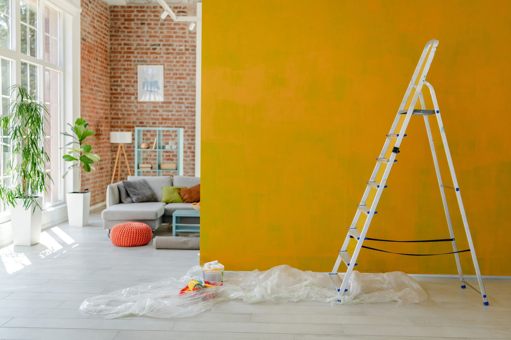 Home improvement space during interior renovation